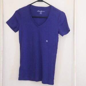 Eddie Bauer Blue Favorite Short Sleeve V Neck Shirt XS